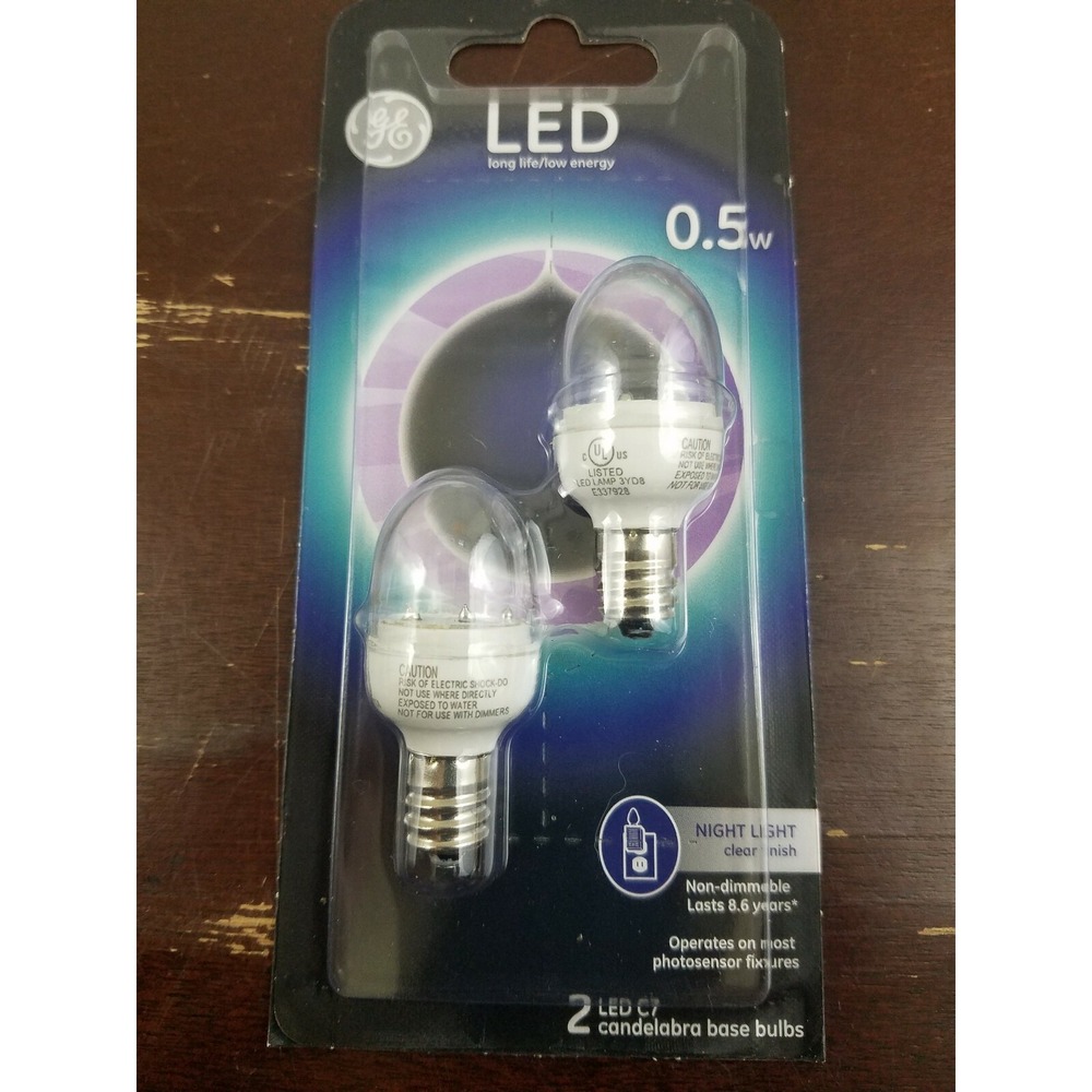 GE 2PK 5W C7 LED Bulb,No 13887, G E Lighting Night Light replacement bulb